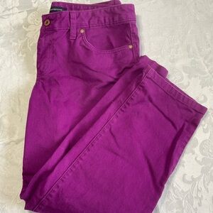 Lands' End Women Fit 2 Purple Straight Leg Jeans Size 10P